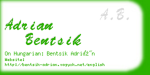 adrian bentsik business card